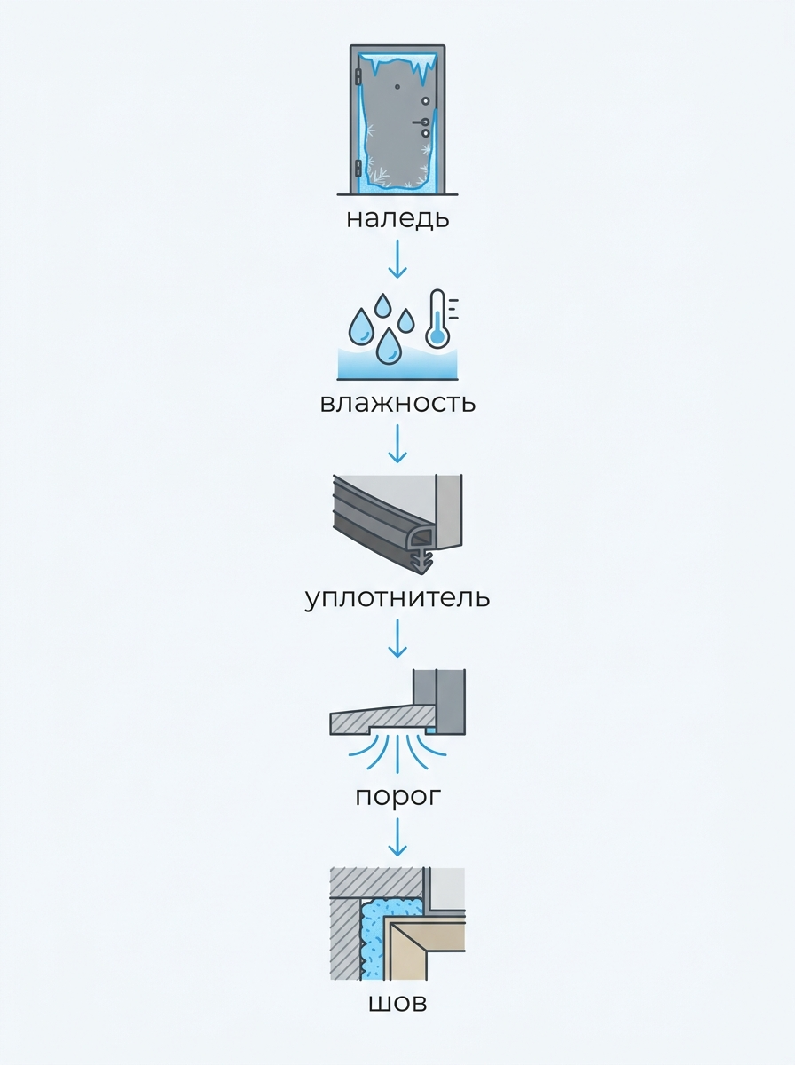 Чек-лист диагностики промерзания входной двери