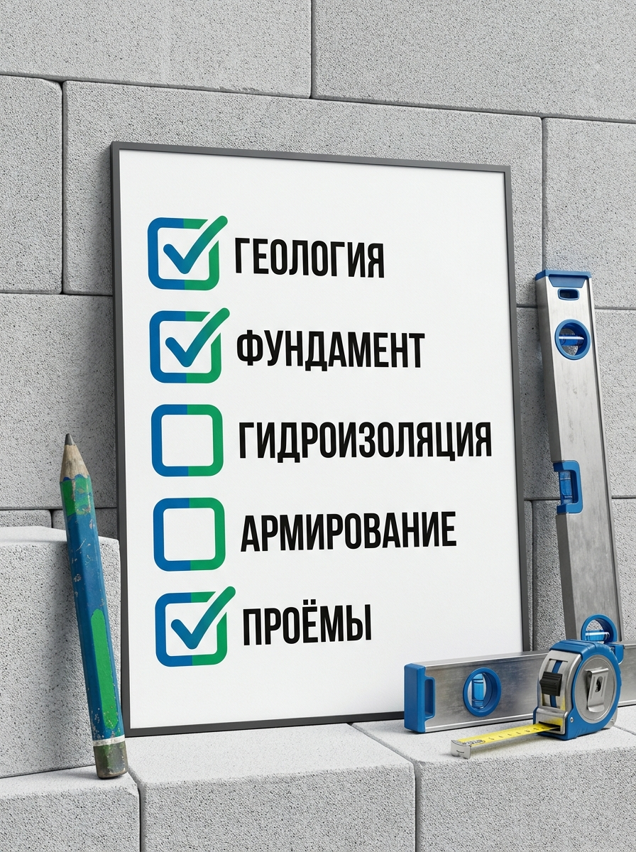 Чек-лист контроля строительства дома из газобетона