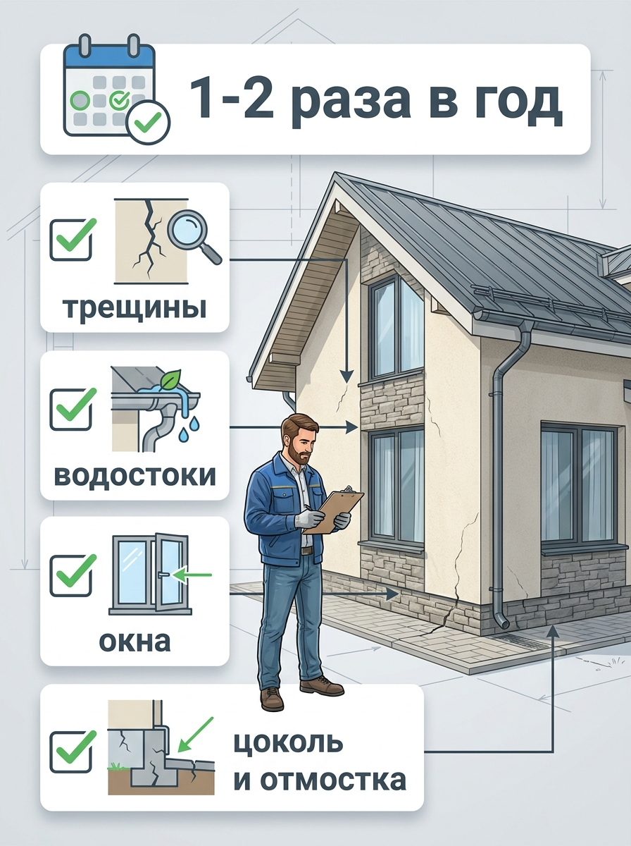 Чек-лист ежегодного осмотра фасада каменного дома