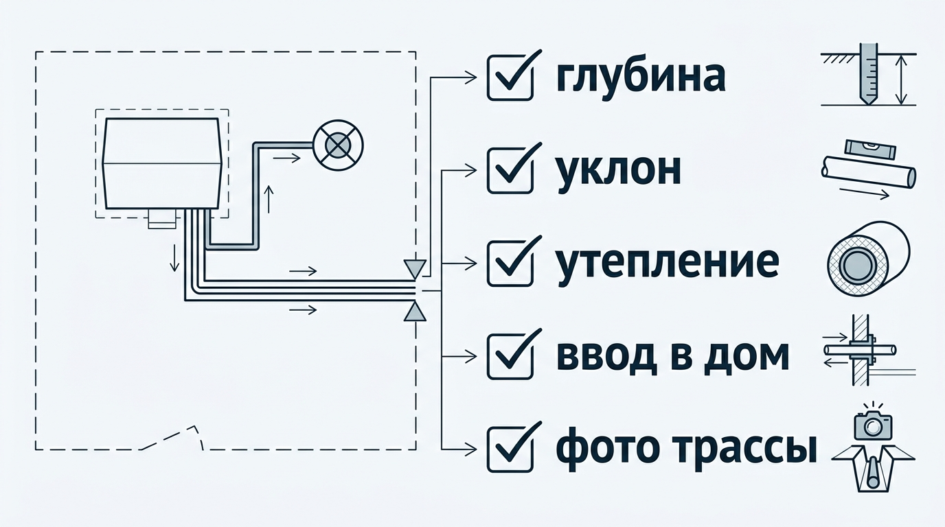 Чек-лист проверки наружного водопровода и канализации перед засыпкой траншеи