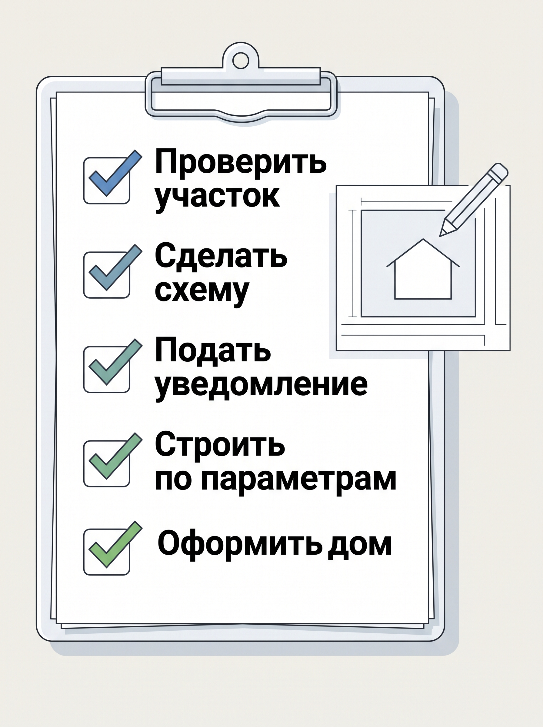 Чек-лист застройщика перед подачей уведомления о строительстве дома