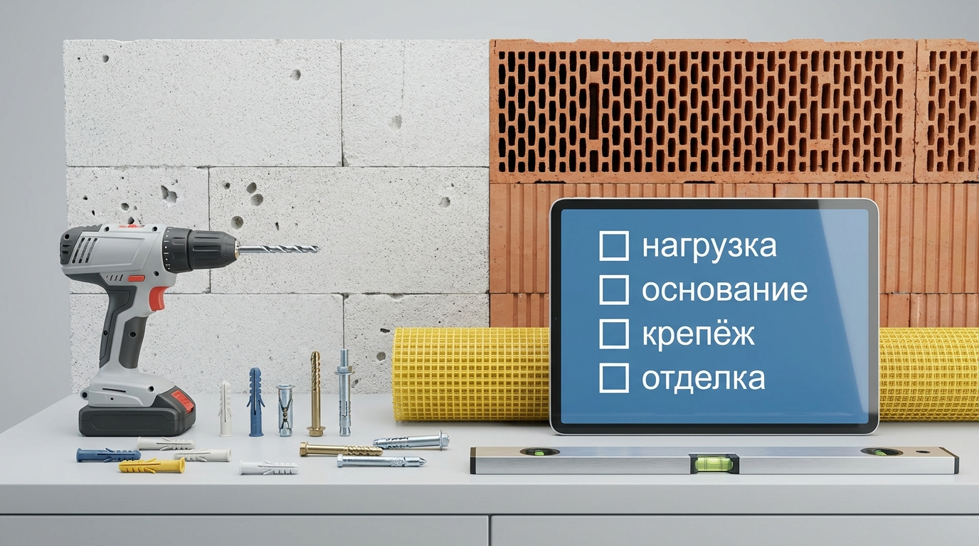 Чек-лист проверки перед креплением и отделкой стен из газобетона и керамоблоков