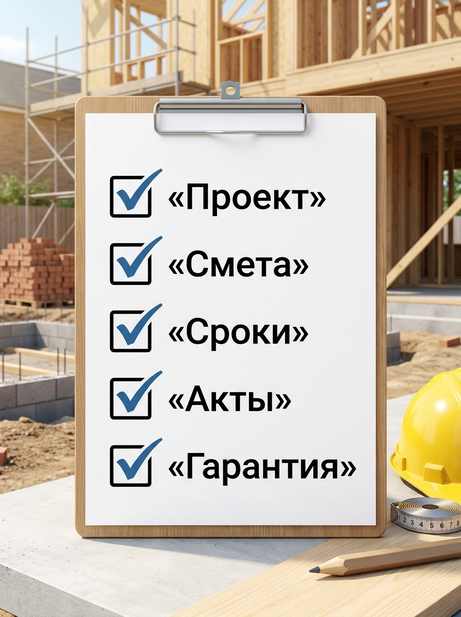 Чек-лист выбора подрядчика для строительства частного дома
