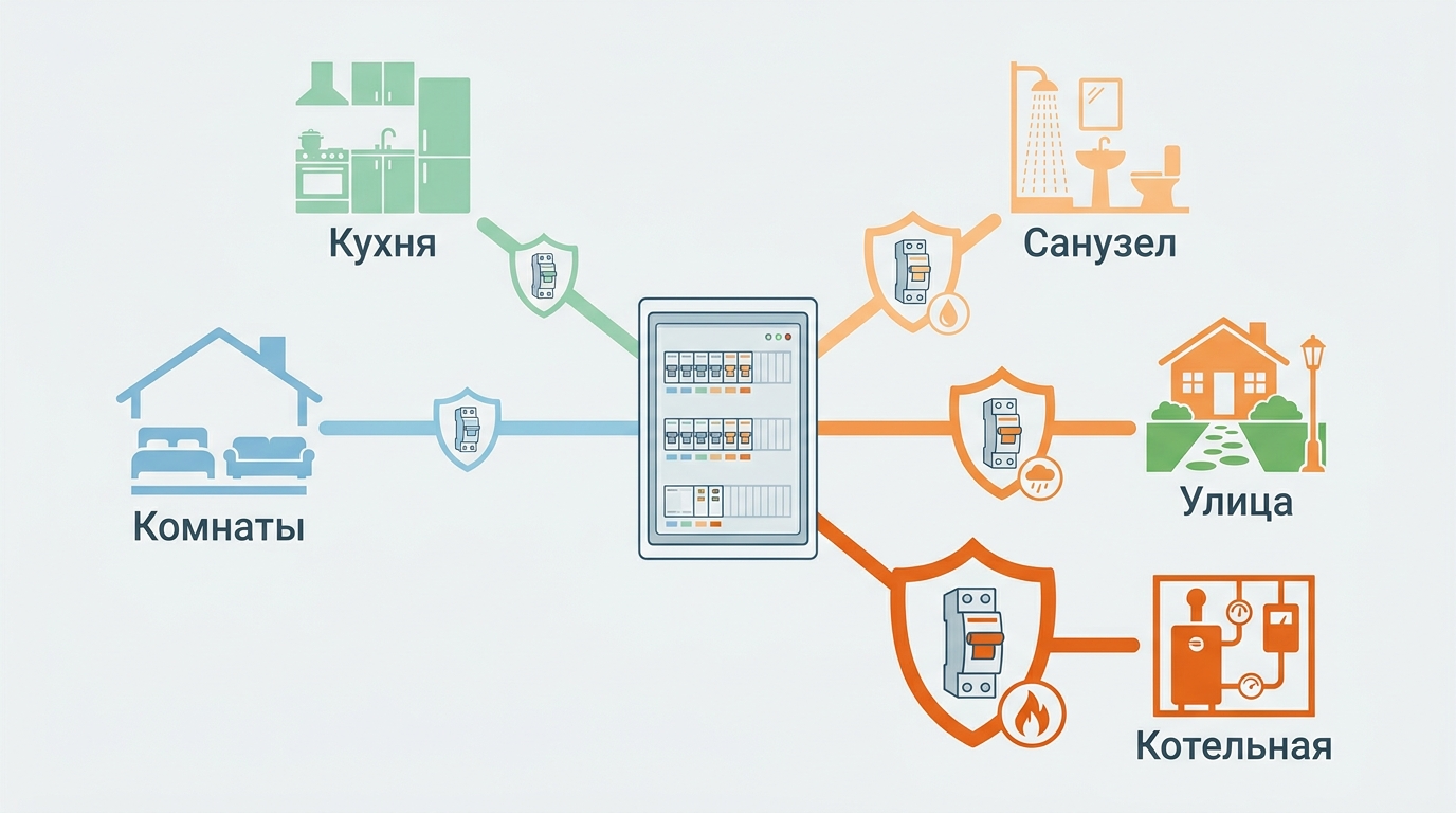 Практическая карта выбора защиты для линий частного дома