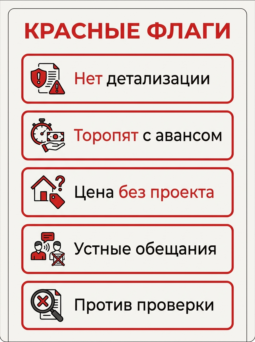 Чек-лист красных флагов недобросовестного подрядчика