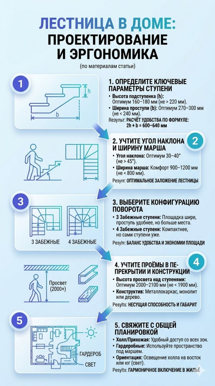 Лестница в частном доме: расчёт, эргономика и безопасное проектирование