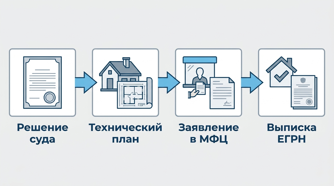 Регистрация права собственности на дом после решения суда