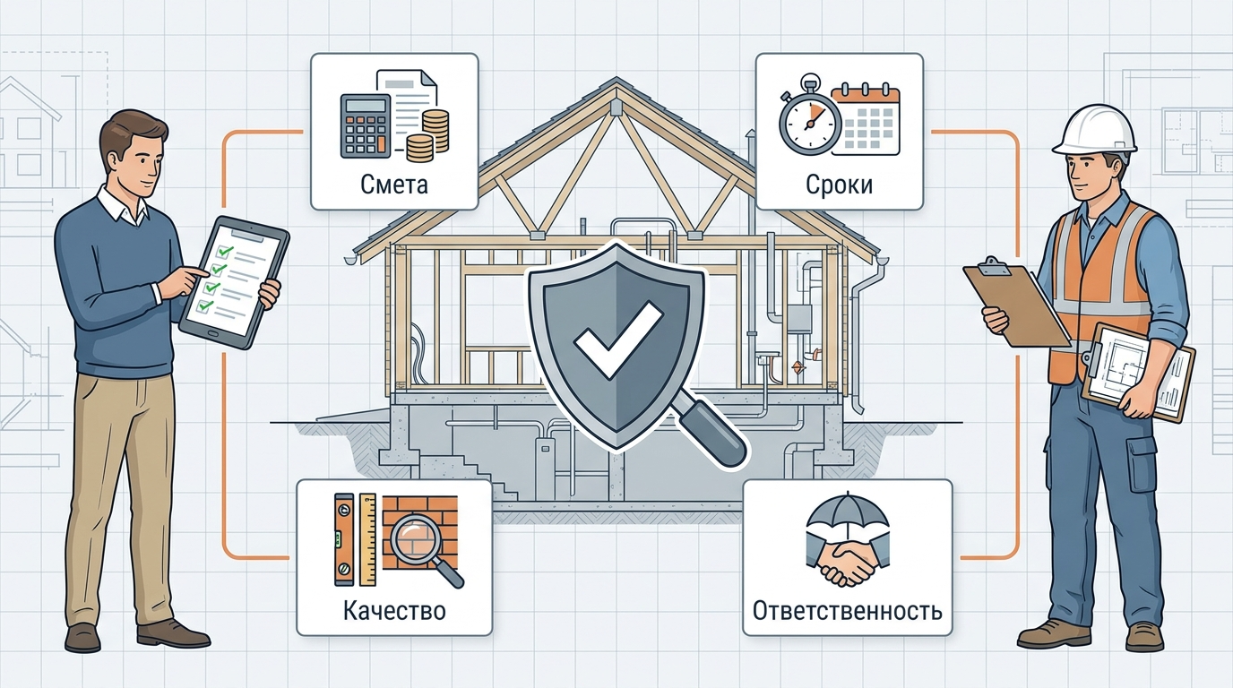 Инфографика рисков при самострое и при работе с подрядчиком