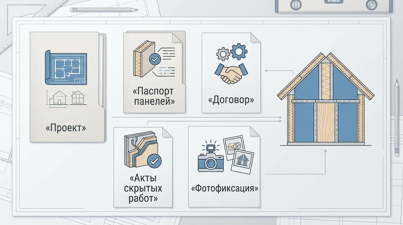 Документы для приемки СИП-дома: проект, паспорт панели, акты скрытых работ