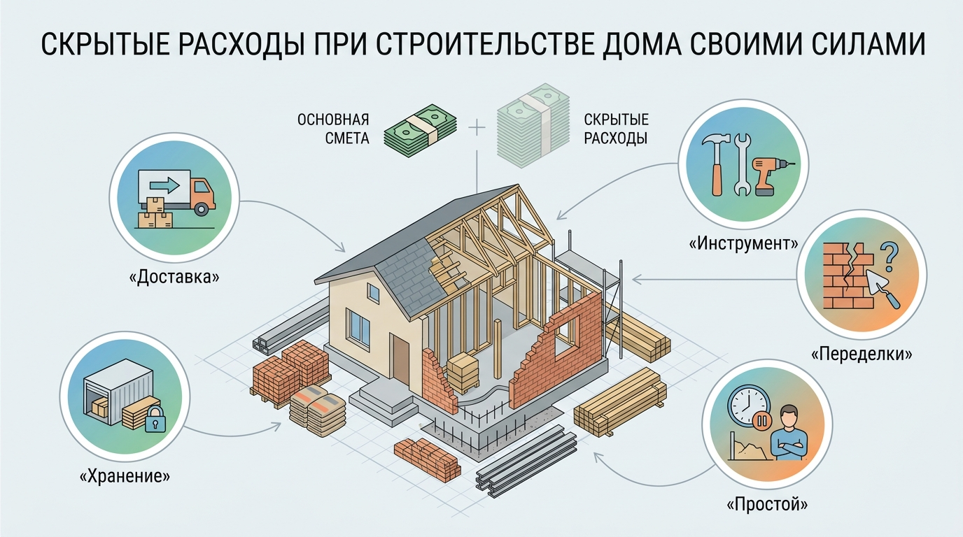 Скрытые расходы при строительстве дома своими силами