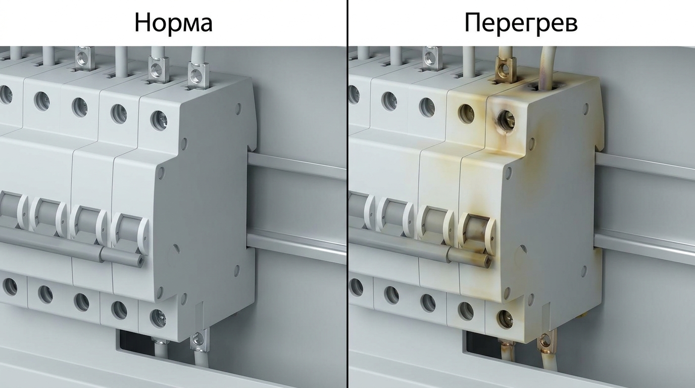 Сравнение нормального автомата и автомата со следами перегрева