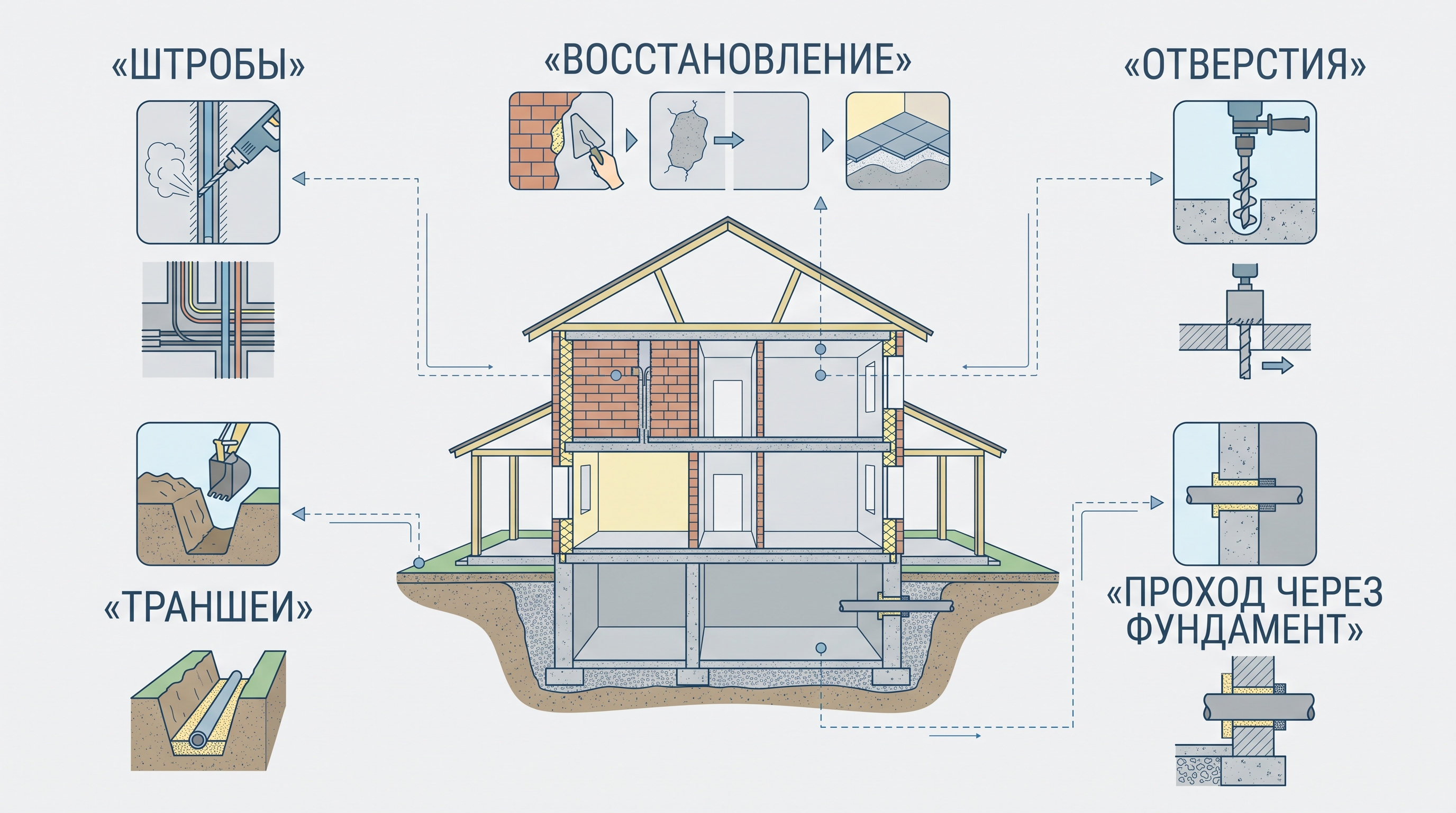 Сопутствующие строительные работы при монтаже инженерных систем