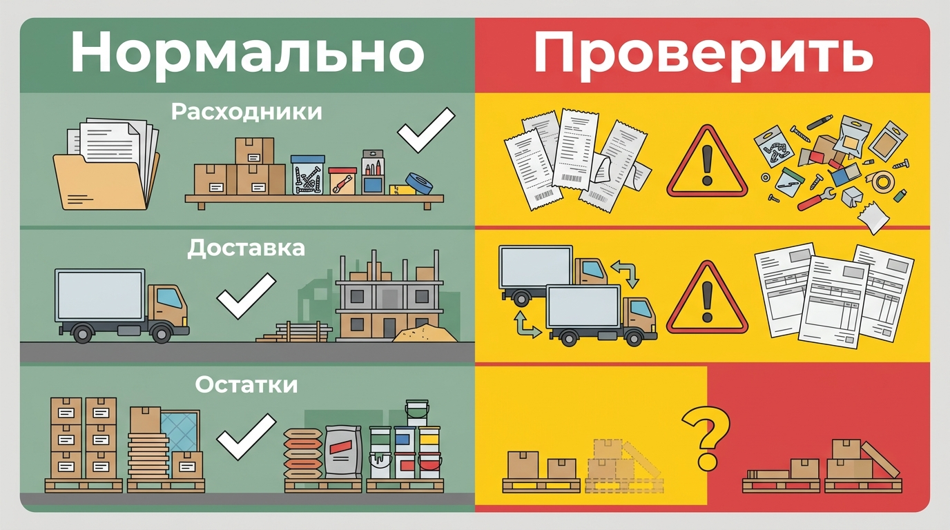 Типичные источники лишних затрат при закупке строительных материалов