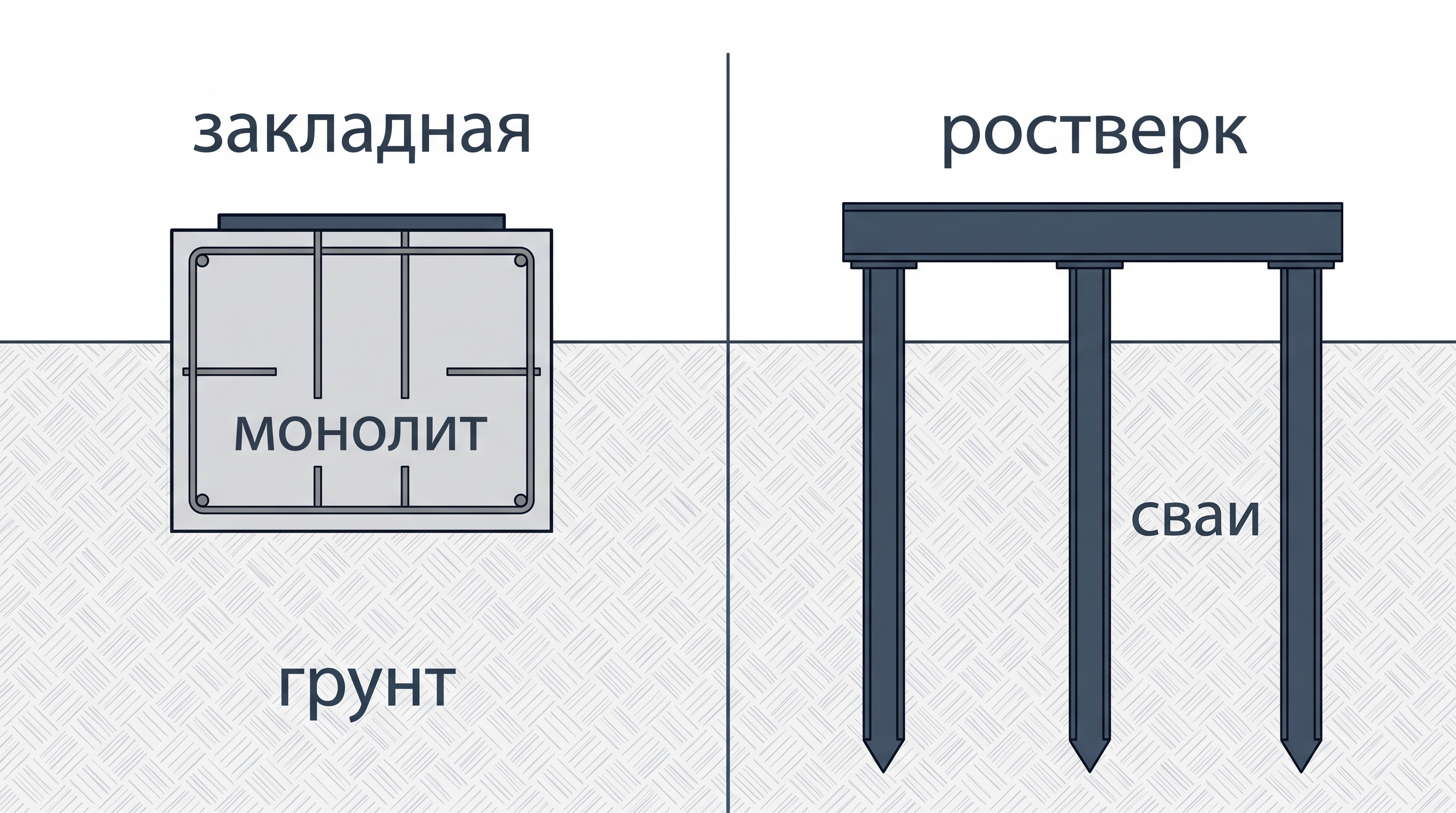 Сравнение монолитного и свайно-ростверкового фундамента откатных ворот