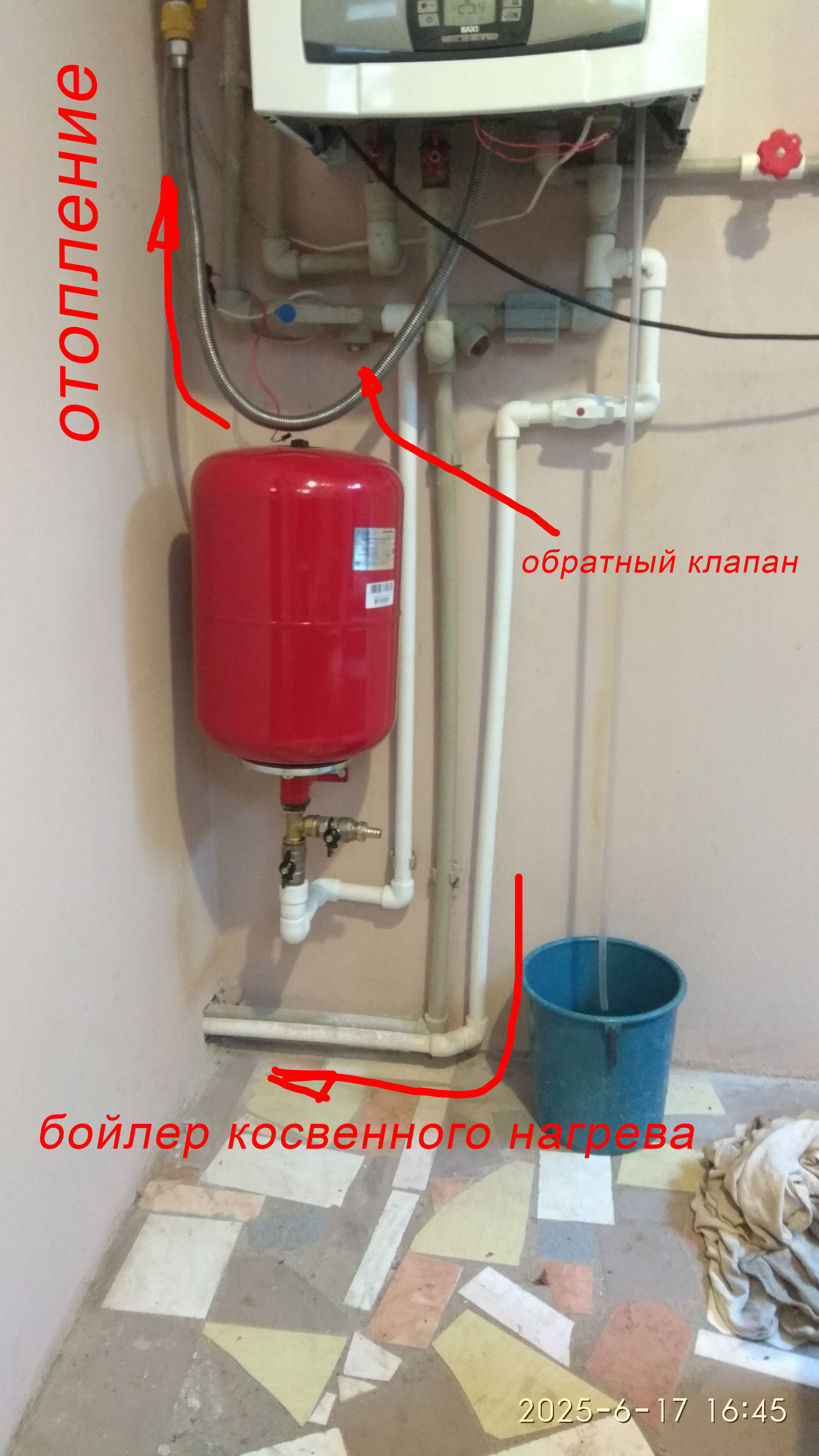 разводка котла BAXI Luna 3