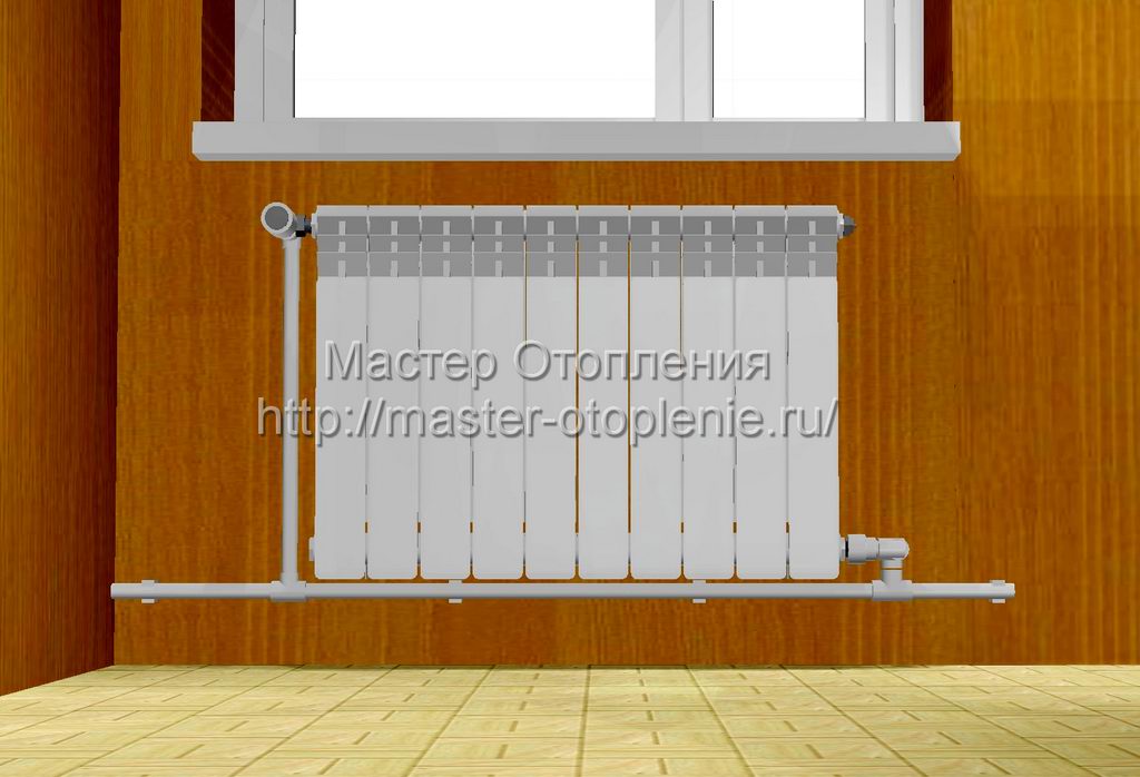 Монтаж секционного радиатора 003 . Однотрубная СО. Ссылка