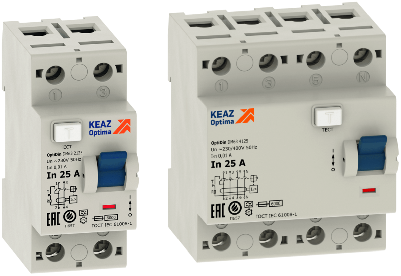 Устройство защитного отключения OptiDin DM63 - первая новинка в обновленной линейке модульных устройств от КЭАЗ